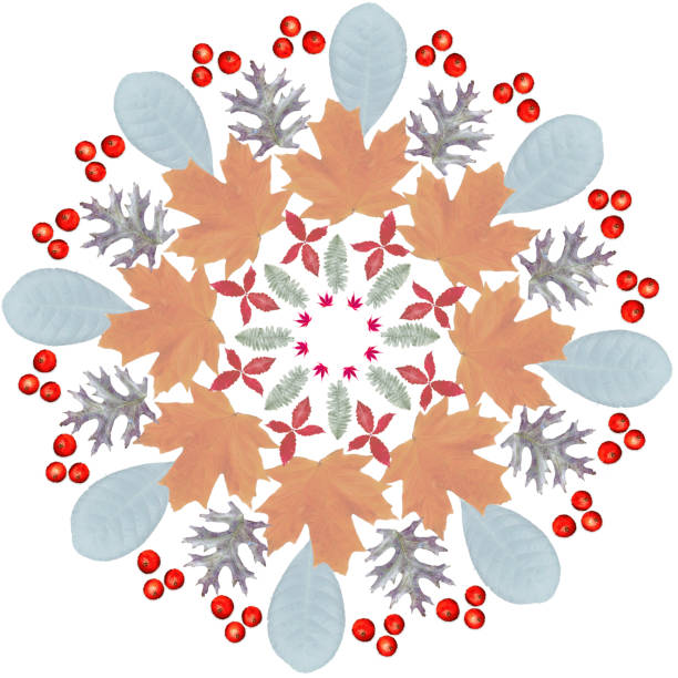 Leaves and Berries Mandala - composite image