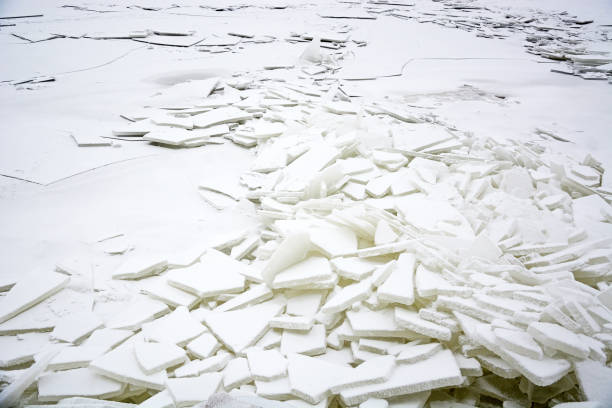 istock Background from broken pieces of ice. Texture, pattern, closeup 1372215290