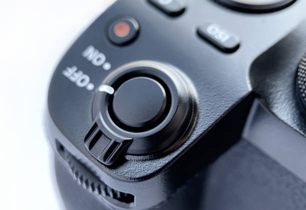 istock Close-up of the cameras shutter lever, iso sensitivity selection buttons, quick menu and video recording mode 1372218293