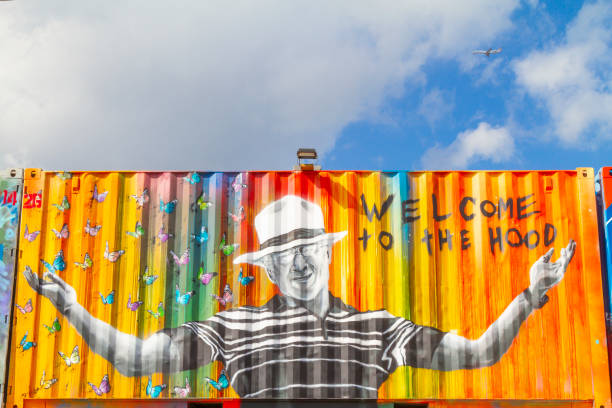 wynwood district miami design district, miami, florida, stati uniti d'america usa - art basel miami beach immagine foto e immagini stock