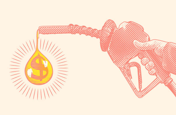 Rising gasoline prices at the pump Vector illustration of Rising gasoline prices at the pump currency us paper currency dollar one dollar bill stock illustrations