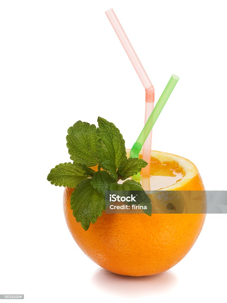 Orange mit Stroh - Lizenzfrei Antioxidationsmittel Stock-Foto