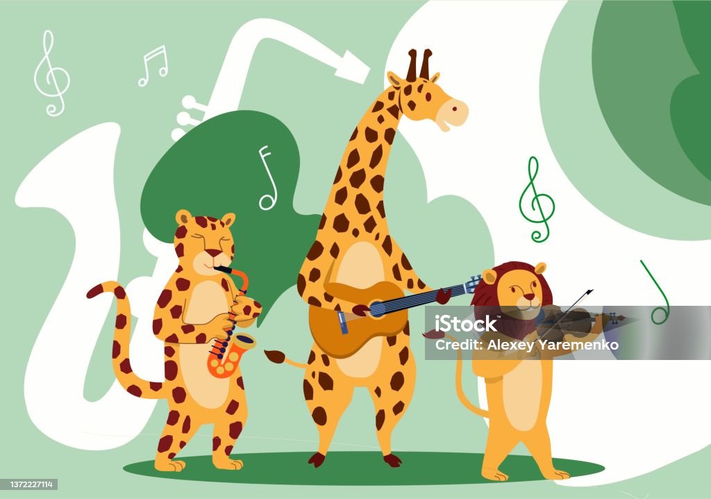 Állati zenekar - Jogdíjmentes Afrika témájú vektoros stock alkotások Állati zenekar - Jogdíjmentes Afrika témájú vektoros stock alkotások