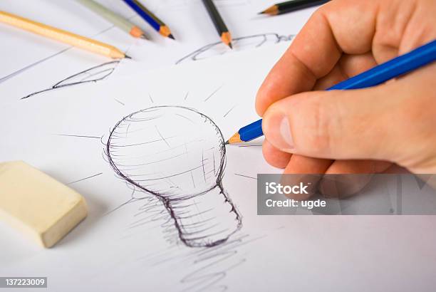 Designer Drawing Stock Photo - Download Image Now - Advertisement, Artist, Brainstorming