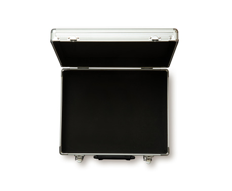 Empty attache case with clipping path.