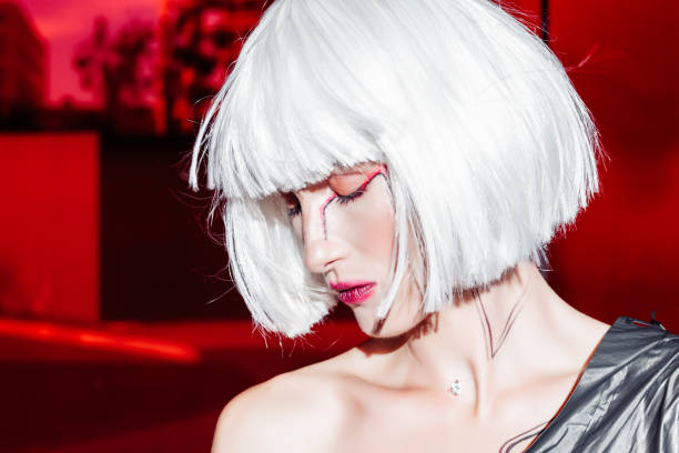 istock Futuristic style. Cyberpunk woman 1372245833