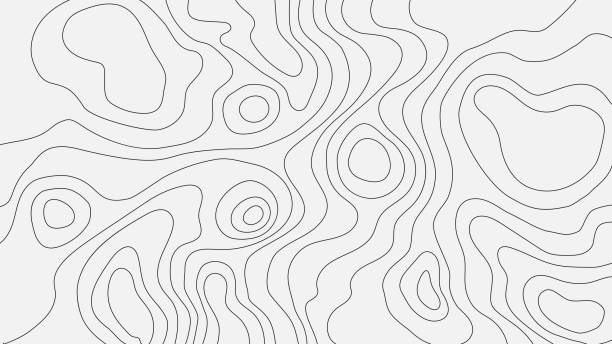 The stylized height of the topographic map contour in lines and slim contours. Black on white. Concept of a conditional geography scheme and the terrain path, earth. Vector illustration. electric plug dark stock illustrations