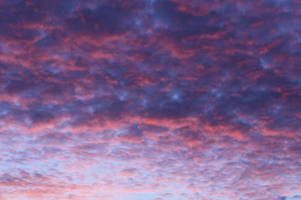 Natural sky of combined clouds and sunset coming in the late evening