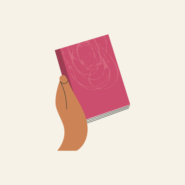 istock Woman's hand holding closed book flat cartoon vector illustration isolated on white background. Student arm. Education and knowledge concept. Swap literature event, library day, culture festival 1372252615