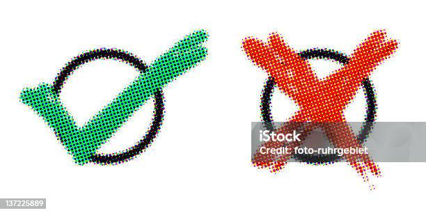 Yesno Stock Photo - Download Image Now - Acrylic Painting, Badge, Check Mark