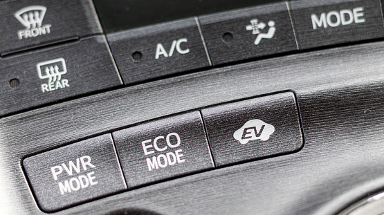 EV, Eco mode and Power mode of a hybrid car