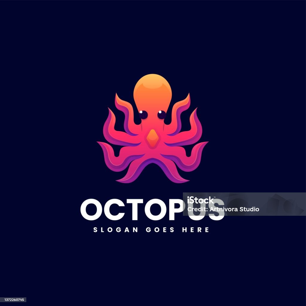 Octopus Color Gradient Vector Illustration Octopus Gradient Colorful Style Stock Illustration ...
