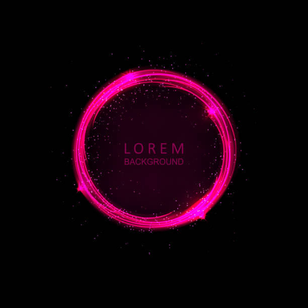 istock Round abstract isolated frame in purple color with a bright glow 1372263519