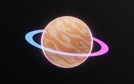 Planet in the outer space, 3d rendering. Computer digital drawing.