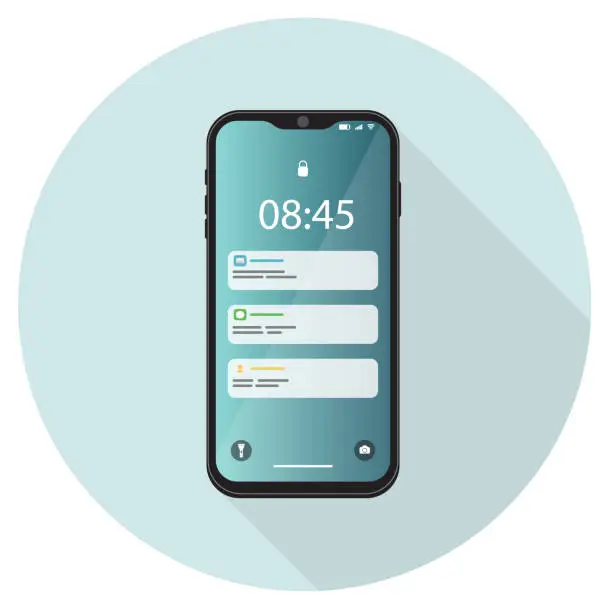 Vector illustration of Mobile phone notifications.
