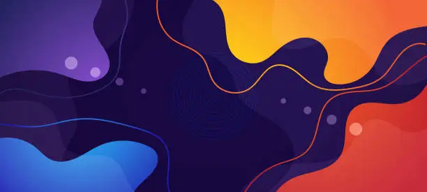 Vector illustration of Abstract multicolored gradient fluid wave background with geometric shape. Modern futuristic background. Can be use for landing page, book covers, brochures, flyers, magazines, any brandings, banners, headers, presentations, and wallpaper backgrounds