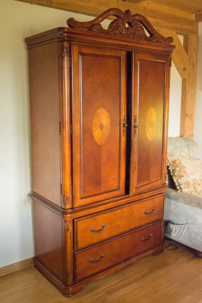 old oriental cherry wood wardrobe