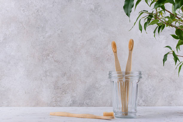 istock Bamboo toothbrush, zero waste care products 1372279374