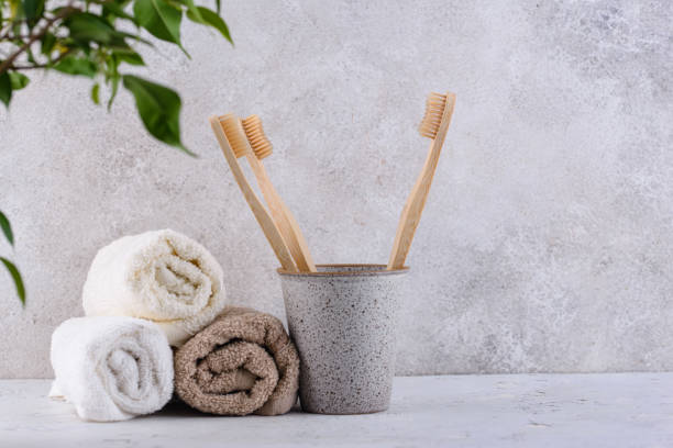 istock Bamboo toothbrush, zero waste care products 1372279379