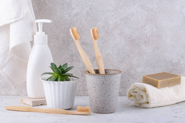 istock Bamboo toothbrush, zero waste care products 1372279382