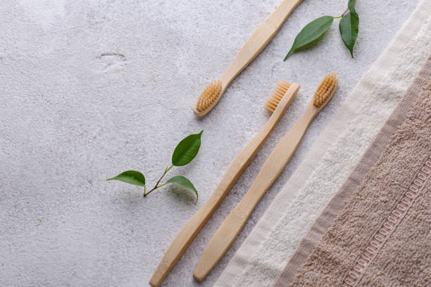 istock Bamboo toothbrush, zero waste care products 1372279390