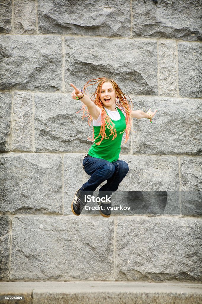 Menina saltar de - Royalty-free Adolescente Foto de stock