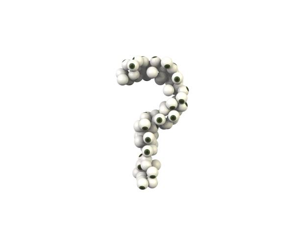 3D render of Eye Ball Themed Font Question Mark