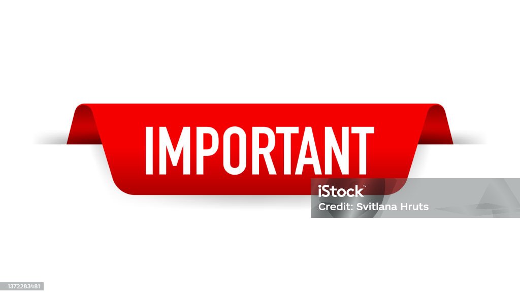 Important Infor Banner Red Ribbon Important Banner On White Background Vector Illustration ...