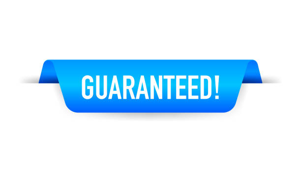 istock Red ribbon Guaranteed. Banner on white background. Vector illustration. 1372283491