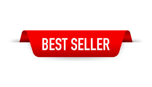 red ribbon bestseller. banner auf weißem hintergrund. vektorillustration. - bestseller stock-grafiken, -clipart, -cartoons und -symbole