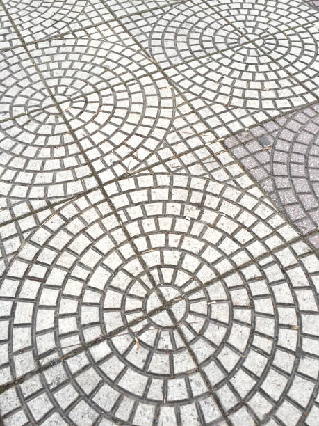 istock Circle and square shape outdoor stone flooring background 1372284277