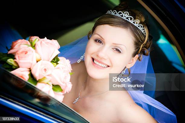 Portrait Of Bride In The Wedding Car Stock Photo - Download Image Now - Adult, Adults Only, Beautiful People