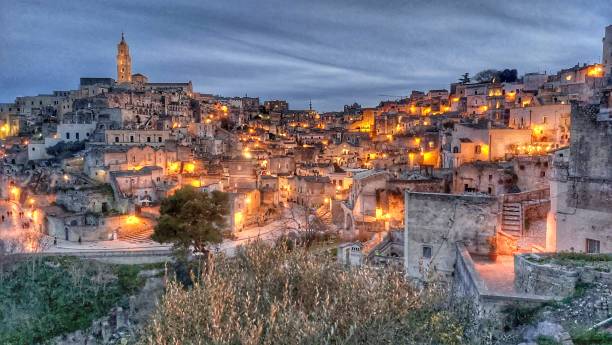 istock Panorama on the Sassi of Matera at dusk. 1372285378