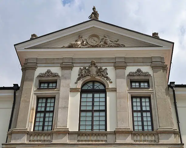Front facade of the Ostrogski Palace - seat of the Fryderyk Chopin Museum in Warsaw. Poland