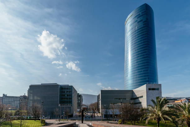 Bilb, Spain – April 04, 2022: A beautiful view of the Iberdrola building in the city of Bilbao, Vizcaya, Basque Country