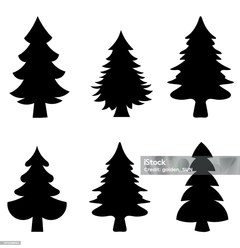Abstract Spruce Tree Abstract Spruce Or Fir Trees On The White Background Set Stock ...