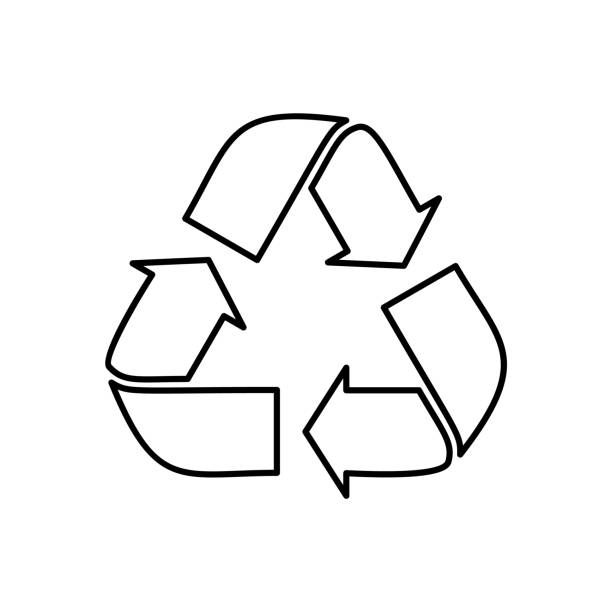 illustrations, cliparts, dessins animés et icônes de signe de recyclage vectoriel et icône de ligne de symbole. nature verte. sauver la planète - rescue can