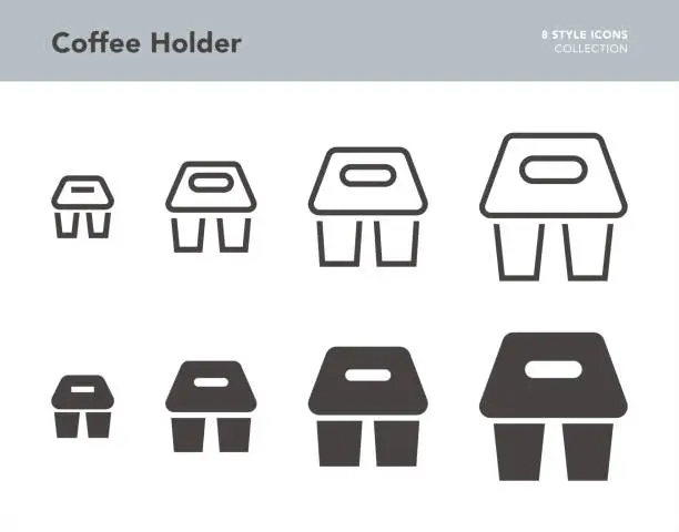 Vector illustration of Coffee Holder Icons
