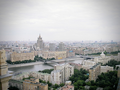 June 24th, 2006, Moscow, Russia.  A mid-morning view across Moscow and looking towards the Volga River.