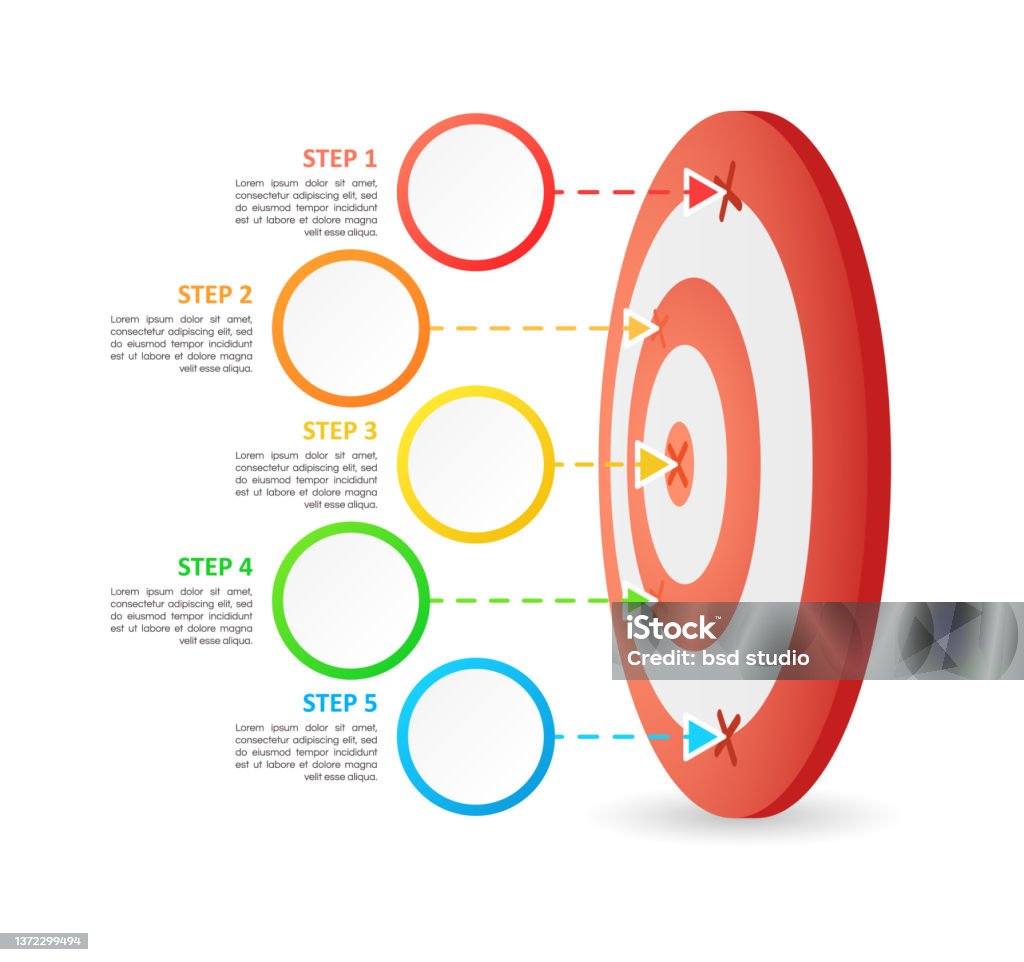Target Setting Inforgraphic Setting Aims Infographic Chart Design Template Stock Illustration ...