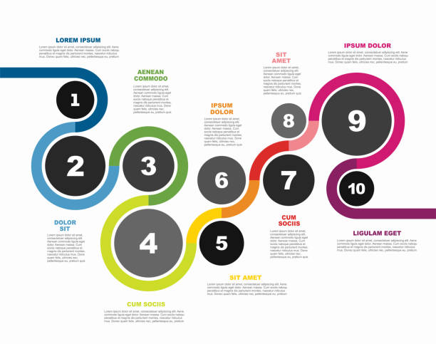 illustrazioni stock, clip art, cartoni animati e icone di tendenza di modello di progettazione infografica con posizione per i dati. illustrazione vettoriale. - numero 10