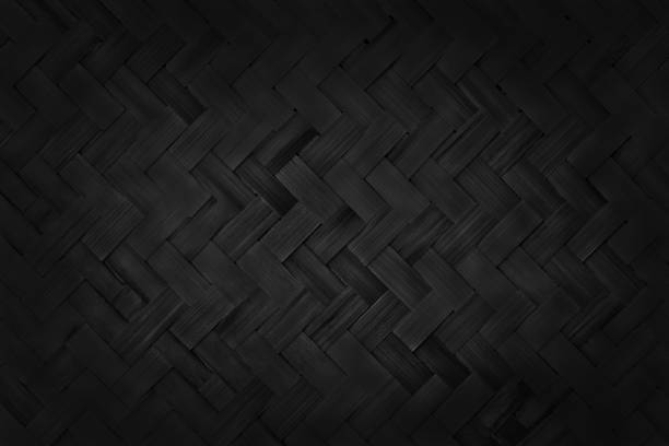 istock Black weave bamboo pattern, woven rattan mat texture for background and design art work. 1372300264