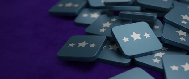Excellent Customer Service Review Stars Concept