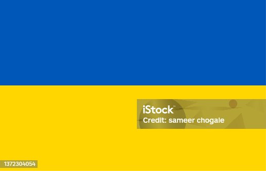 istock Flag of Ukraine. Vector illustration. The color of the original. 1372304054