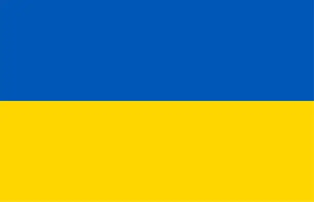 Vector illustration of Flag of Ukraine. Vector illustration. The color of the original.
