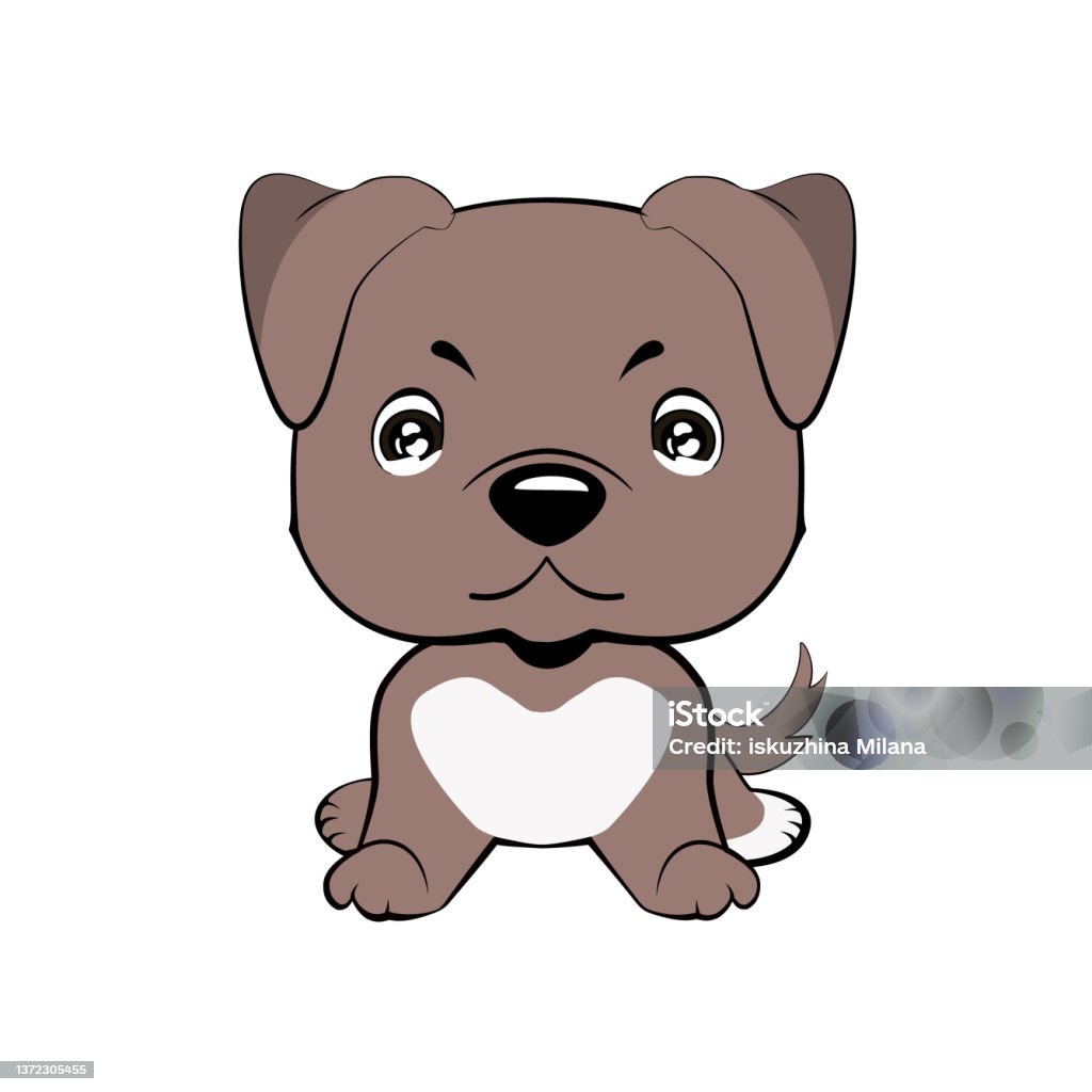 Hạnh Phúc Phim Hoạt Hình Chó Con Ngồi Chó Bạn Hình Minh Họa Vector ...