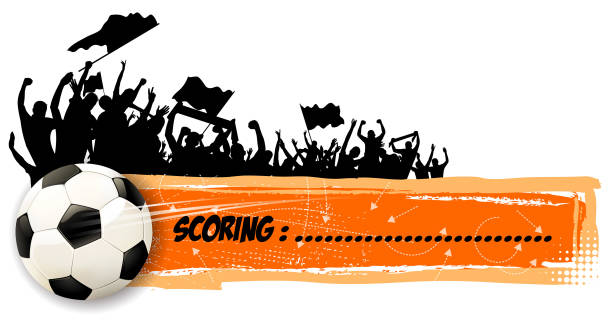 zuschauer-banner - sports event goal soccer net stock-grafiken, -clipart, -cartoons und -symbole