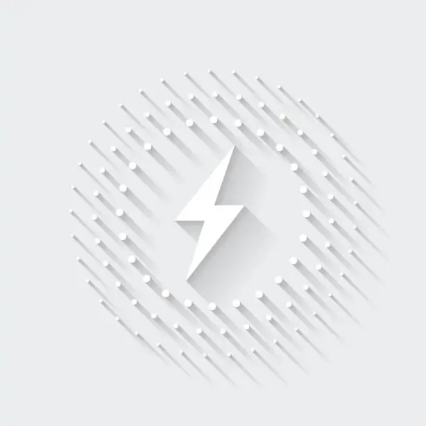 Vector illustration of Wireless charging. Icon with long shadow on blank background - Flat Design