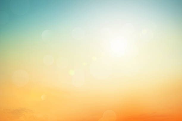 istock Relaxing outdoors vacation landscape concept: Abstract blurred sunlight beach colorful blurred bokeh background with retro effect autumn sunset sky have blue bright, white, and color orange calm. 1372311425