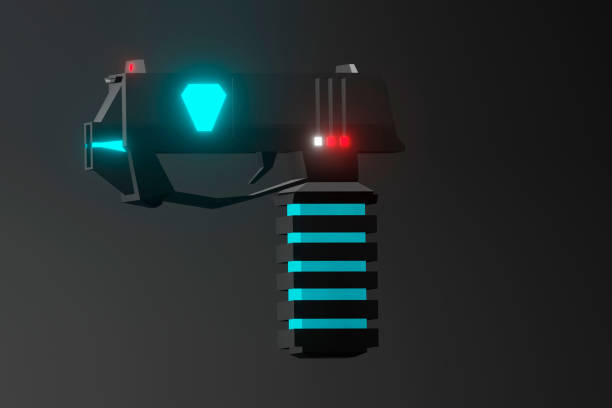 Isolated futuristic science fiction laser gun blaster 3d illustration render